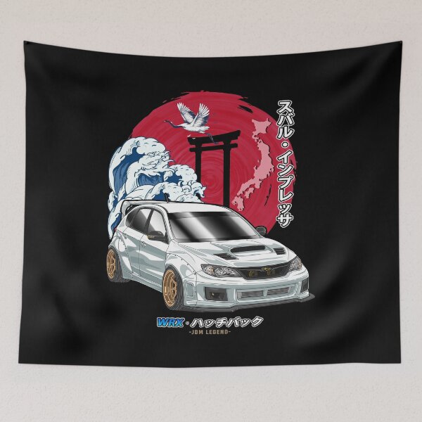 Item preview, White Subie Impreza WRX Hatchback Nippon Sun Rising designed and sold by JDM Guyvit.