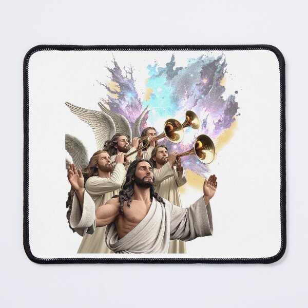 Item preview, Heavenly Jesus and Archangels with Trumpets designed and sold by DivineHaven.