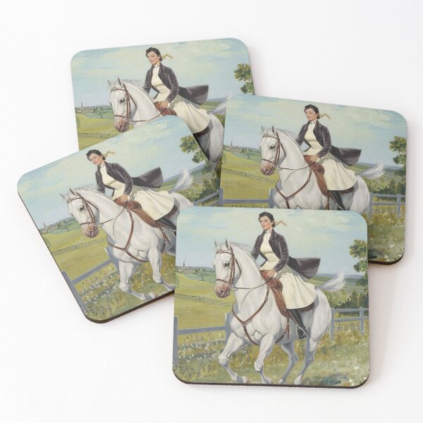 Item preview, Woman Riding Horse Countryside Portrait John Collier Style designed and sold by Vicky021.