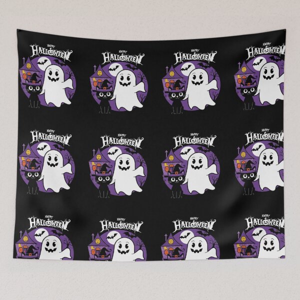 Item preview,  Cute ghost ,bat and carving pumpkin  halloween brafdesign designed and sold by Brafdesign.