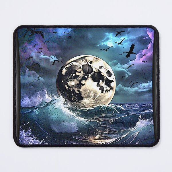 Item preview, moon and sea and crows 2024 tileartwork designed and sold by tileartwork.