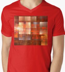 Red Pumpkin Cubes Men's V-Neck T-Shirt