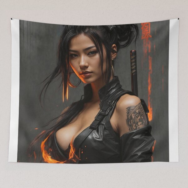 Item preview, Lena Lethalstrike - Cyberpunk Ninja Assassin designed and sold by colincharisma.