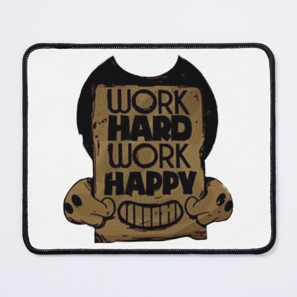 Item preview, Work hard work happy bendy and the ink machine poster  designed and sold by summitleigh.