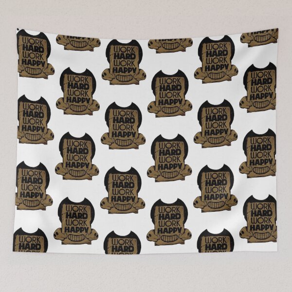 Item preview, Work hard work happy bendy and the ink machine poster  designed and sold by summitleigh.