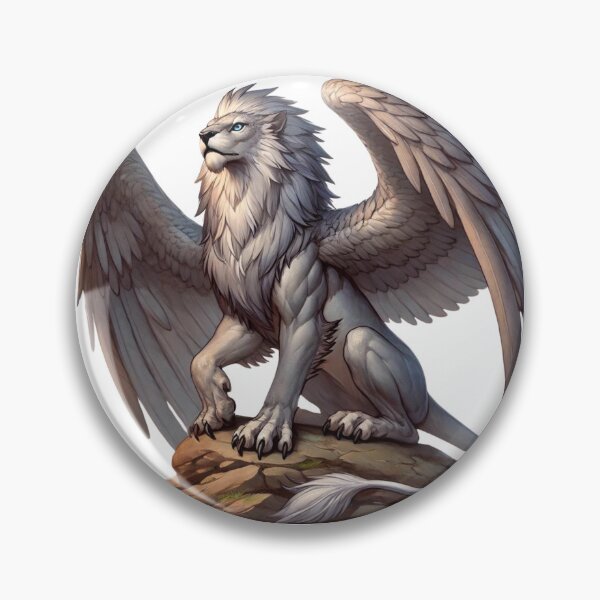 Item preview, gray winged lion cub designed and sold by LOAMBO5AI.