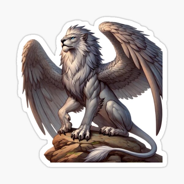 Item preview, gray winged lion cub designed and sold by LOAMBO5AI.