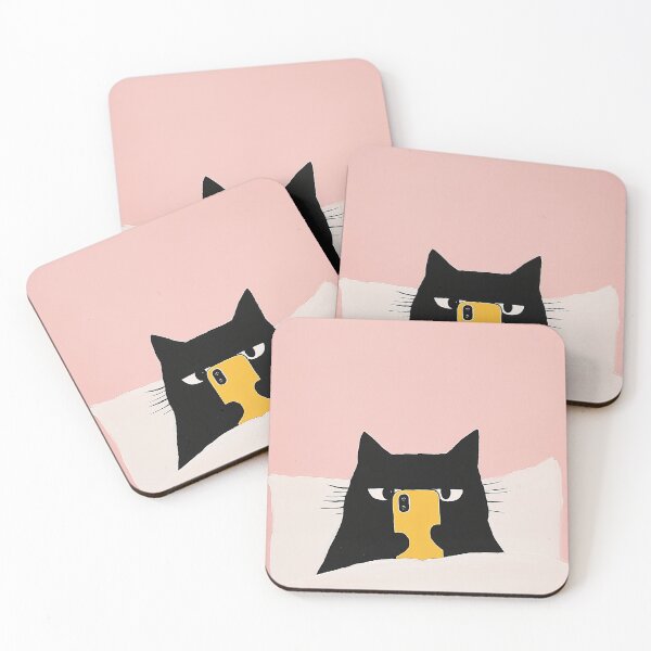 Item preview, Lazy Black Cat on Phone in Bed designed and sold by PuffPals.