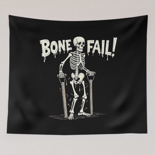 Item preview, "Bone Fail! Skeleton with Nunchucks - Funny Halloween T-Shirt" designed and sold by AI-volution.