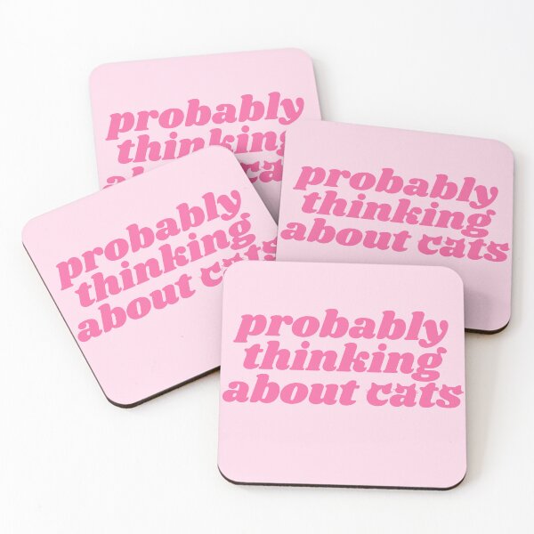 Item preview, Probably thinking about cats - pink quote designed and sold by Cre8iveCat.