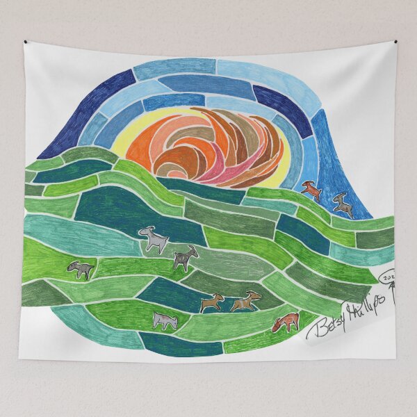 Item preview, Happy Little Goats, Running in the Sunset designed and sold by Betsy Phillips.