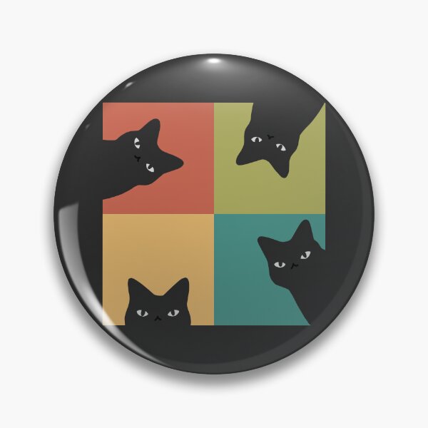 Item preview, Peeking Black Cat 2x2 Pop art designed and sold by ilovedoodle.