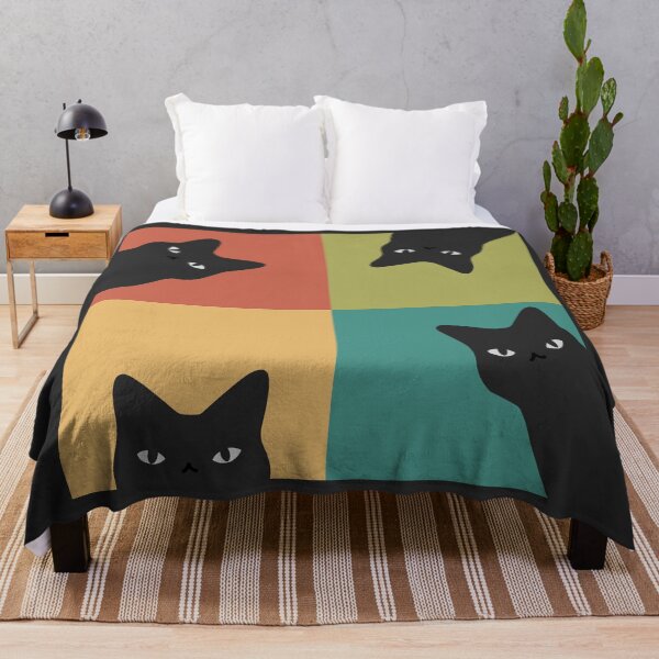 Item preview, Peeking Black Cat 2x2 Pop art designed and sold by ilovedoodle.