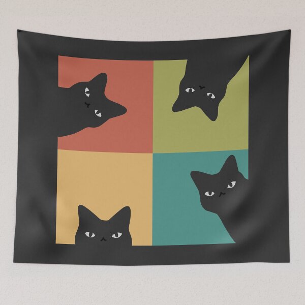 Item preview, Peeking Black Cat 2x2 Pop art designed and sold by ilovedoodle.