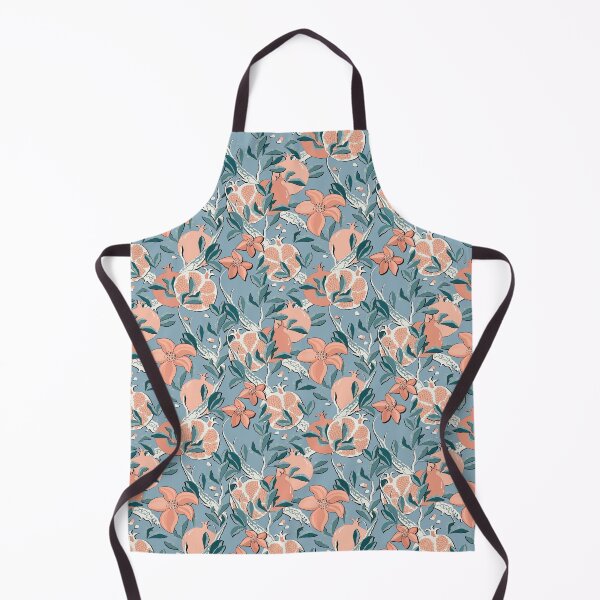 Item preview, Pomegranate trees, Coral-emerald on blue designed and sold by Alex  Blud.