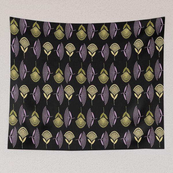 Item preview, Mid Century Floral Dandelion in Lilac And Beige designed and sold by taiche.