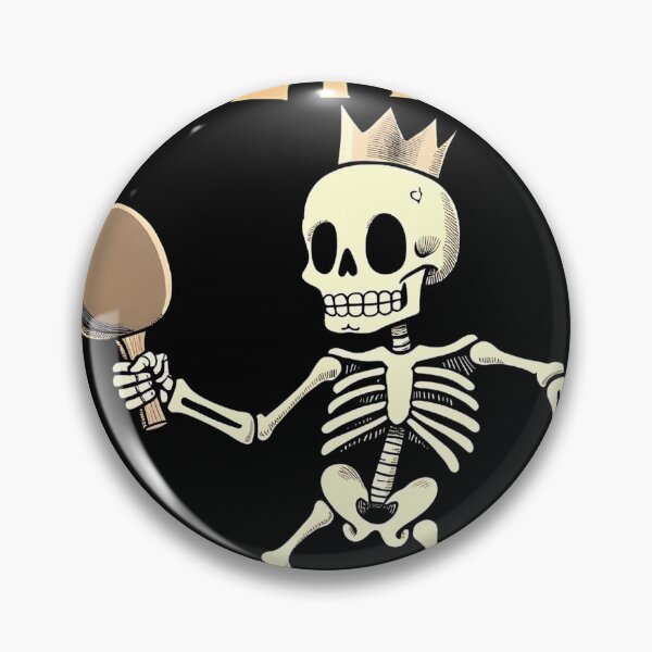 Item preview, "King of the Ping - Skeleton Holding a Ping Pong Paddle Like a Sword Funny T-Shirt" designed and sold by AI-volution.
