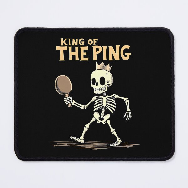 Item preview, "King of the Ping - Skeleton Holding a Ping Pong Paddle Like a Sword Funny T-Shirt" designed and sold by AI-volution.