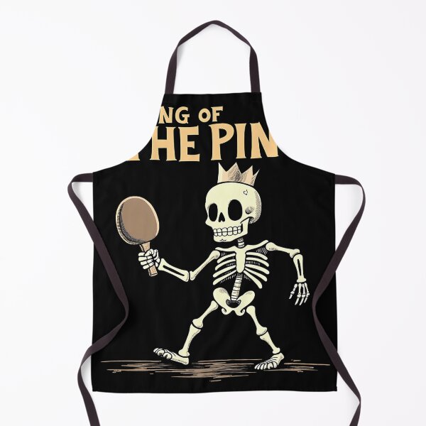 Item preview, "King of the Ping - Skeleton Holding a Ping Pong Paddle Like a Sword Funny T-Shirt" designed and sold by AI-volution.