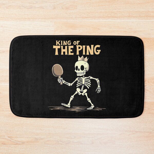 Item preview, "King of the Ping - Skeleton Holding a Ping Pong Paddle Like a Sword Funny T-Shirt" designed and sold by AI-volution.