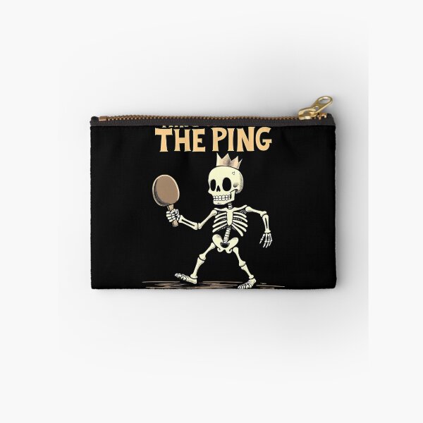 Item preview, "King of the Ping - Skeleton Holding a Ping Pong Paddle Like a Sword Funny T-Shirt" designed and sold by AI-volution.