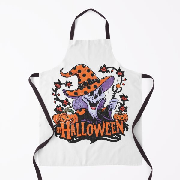 Item preview, Halloween Witch Ghost with Pumpkins-Spooky Art designed and sold by RINRADA KHANMOREE.