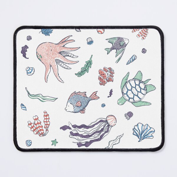 Item preview, Underwater Marine Animals in Light Coral designed and sold by BAttitudeBunny.