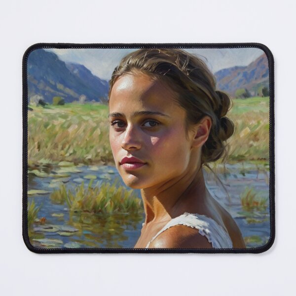 Item preview, Beautiful impressionistic artwork of a pretty Spanish girl and flowers - After Monet designed and sold by Vintage Designs +.