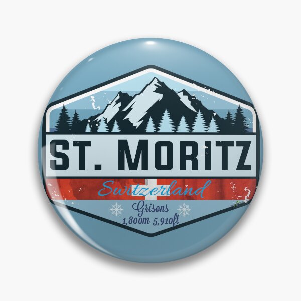 Item preview, St. Moritz Switzerland Skiing Swiss Alps Sticker T-Shirt 01 designed and sold by OuterShellUK.