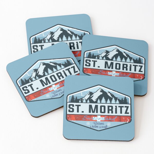 Item preview, St. Moritz Switzerland Skiing Swiss Alps Sticker T-Shirt 01 designed and sold by OuterShellUK.