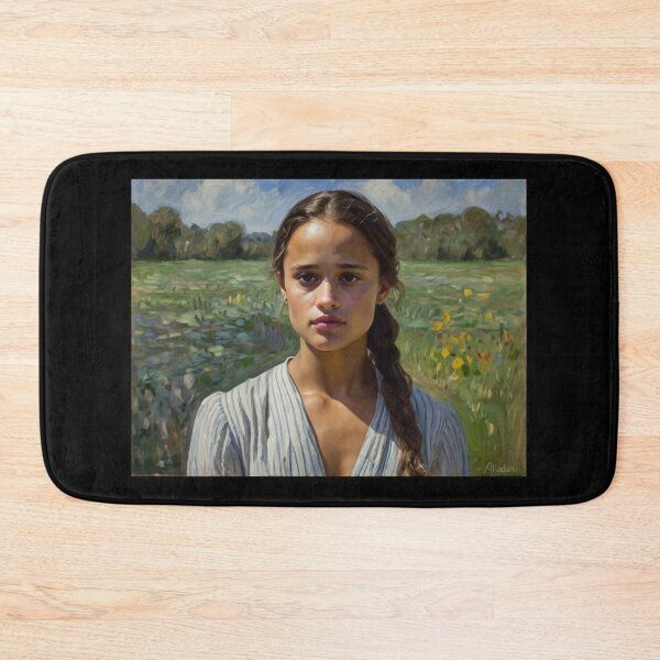 Item preview, Beautiful impressionistic artwork of a pretty Spanish girl and flowers - After Monet designed and sold by Vintage Designs +.