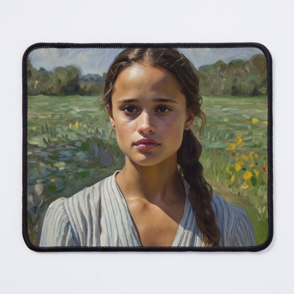 Item preview, Beautiful impressionistic artwork of a pretty Spanish girl and flowers - After Monet designed and sold by Vintage Designs +.