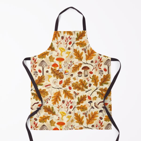 Item preview, Forest mushrooms and autumn flora on cream designed and sold by Katerina Mitkova Kirilova.