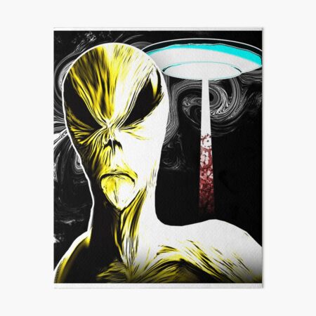 Extraterrestrial Alien and UFO Graphic Novel Style Art Board Print