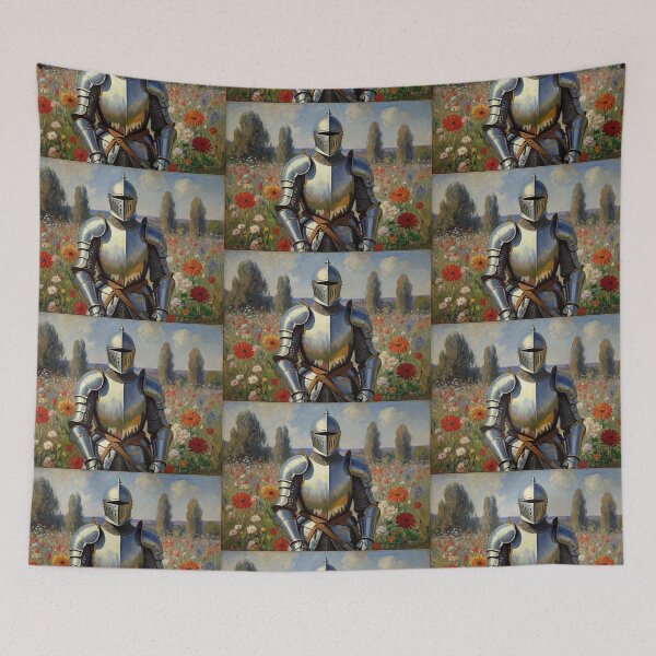 Item preview, impressionistic romantic painting of a knight War of the Roses - After Monet designed and sold by Vintage Designs +.