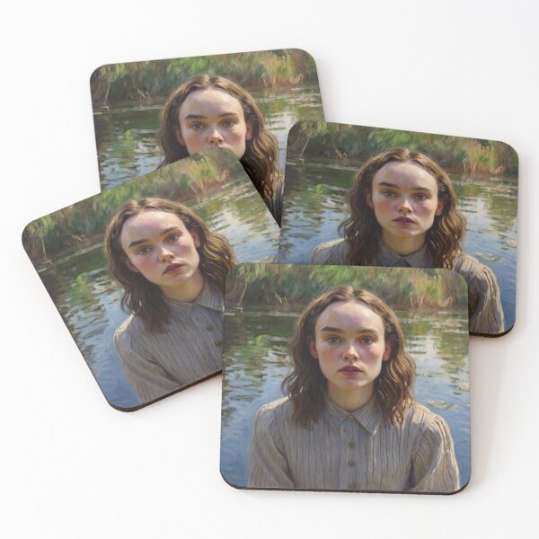 Item preview, Beautiful impressionistic artwork of a pretty English girl and flowers - After Monet designed and sold by Vintage Designs +.