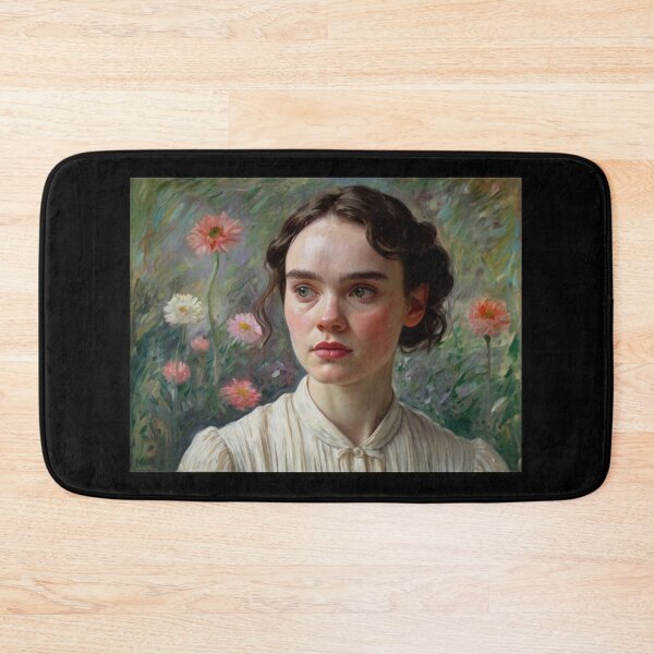 Item preview, Beautiful impressionistic artwork of a pretty English girl and flowers - After Monet designed and sold by Vintage Designs +.