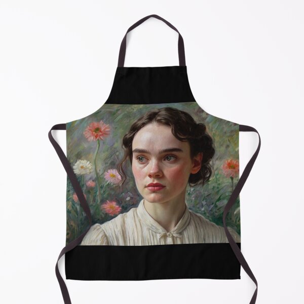 Item preview, Beautiful impressionistic artwork of a pretty English girl and flowers - After Monet designed and sold by Vintage Designs +.