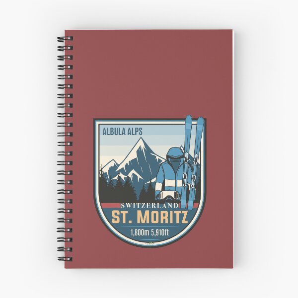 Item preview, St. Moritz Switzerland Skiing Swiss Alps Sticker T-Shirt 02 designed and sold by OuterShellUK.