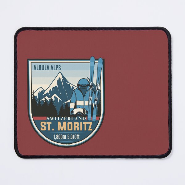 Item preview, St. Moritz Switzerland Skiing Swiss Alps Sticker T-Shirt 02 designed and sold by OuterShellUK.
