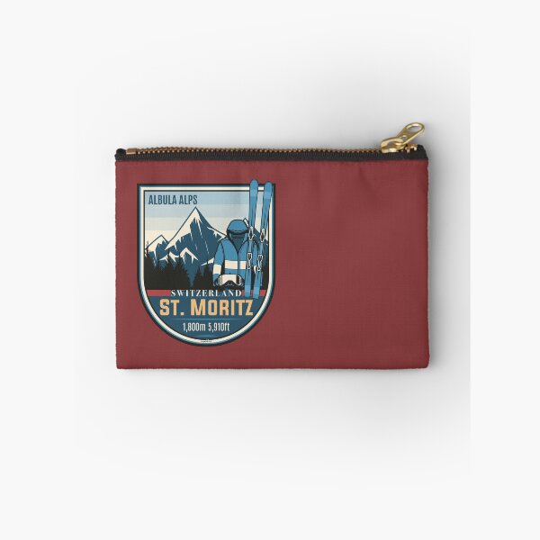 Item preview, St. Moritz Switzerland Skiing Swiss Alps Sticker T-Shirt 02 designed and sold by OuterShellUK.