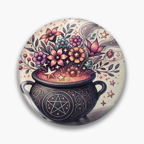 Item preview, A cauldron bubbling with stars and flowers designed and sold by RandomlyNamed.
