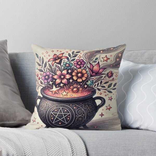 Item preview, A cauldron bubbling with stars and flowers designed and sold by RandomlyNamed.