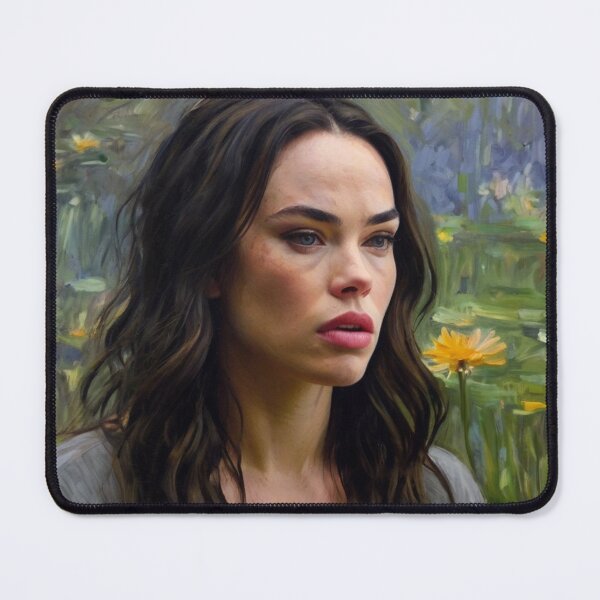 Item preview, Beautiful impressionistic artwork of a pretty French girl and flowers - After Monet designed and sold by Vintage Designs +.
