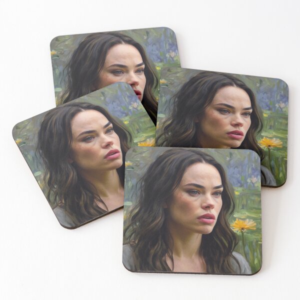 Item preview, Beautiful impressionistic artwork of a pretty French girl and flowers - After Monet designed and sold by Vintage Designs +.