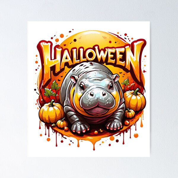 Item preview, Cute Hippo Halloween designed and sold by 9AStudio.