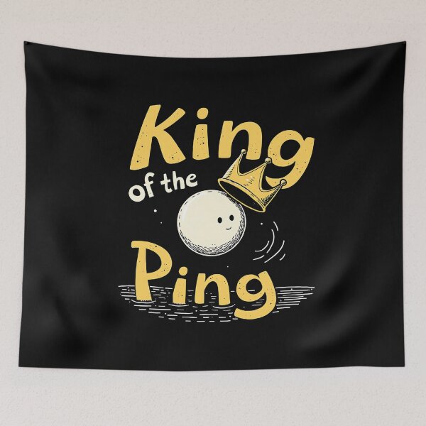 Item preview, "King of the Ping - Ping Pong Ball Bouncing Off a Table with Crown Hovering, Funny T-Shirt" designed and sold by AI-volution.