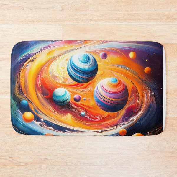 Item preview, a vibrant colors and swirling forms Design depicting a celestial scene.  designed and sold by HEMRO.