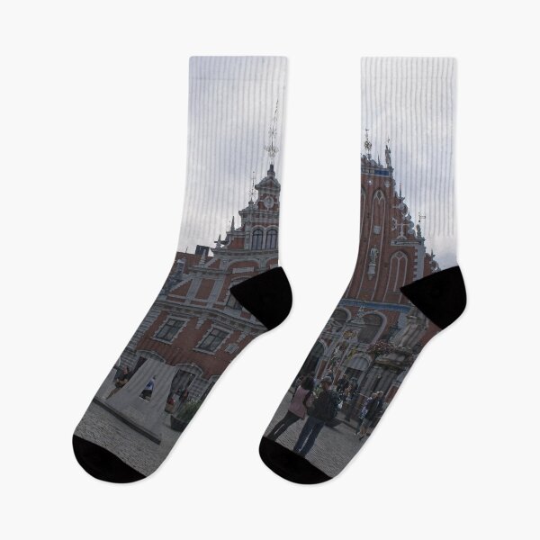 Item preview, House of Blackheads. People walking in Riga. Streets, buildings. Lifestyle in the urban area. urban area. designed and sold by Maurizio Fabbroni.