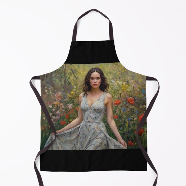 Item preview, Beautiful impressionistic artwork of a pretty French girl and flowers - After Monet designed and sold by Vintage Designs +.